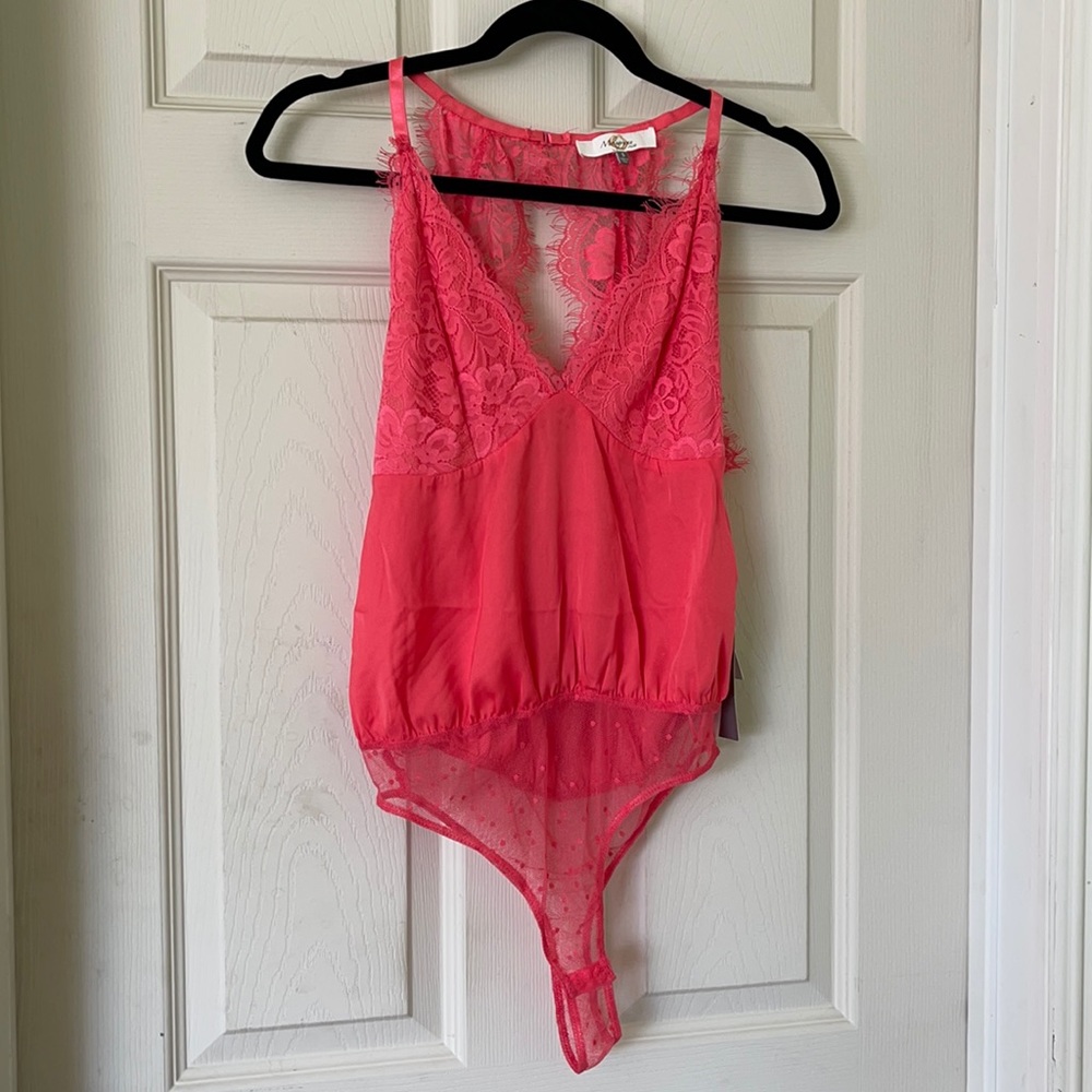 Malógranos Rico bodysuit lingerie lace pink size S